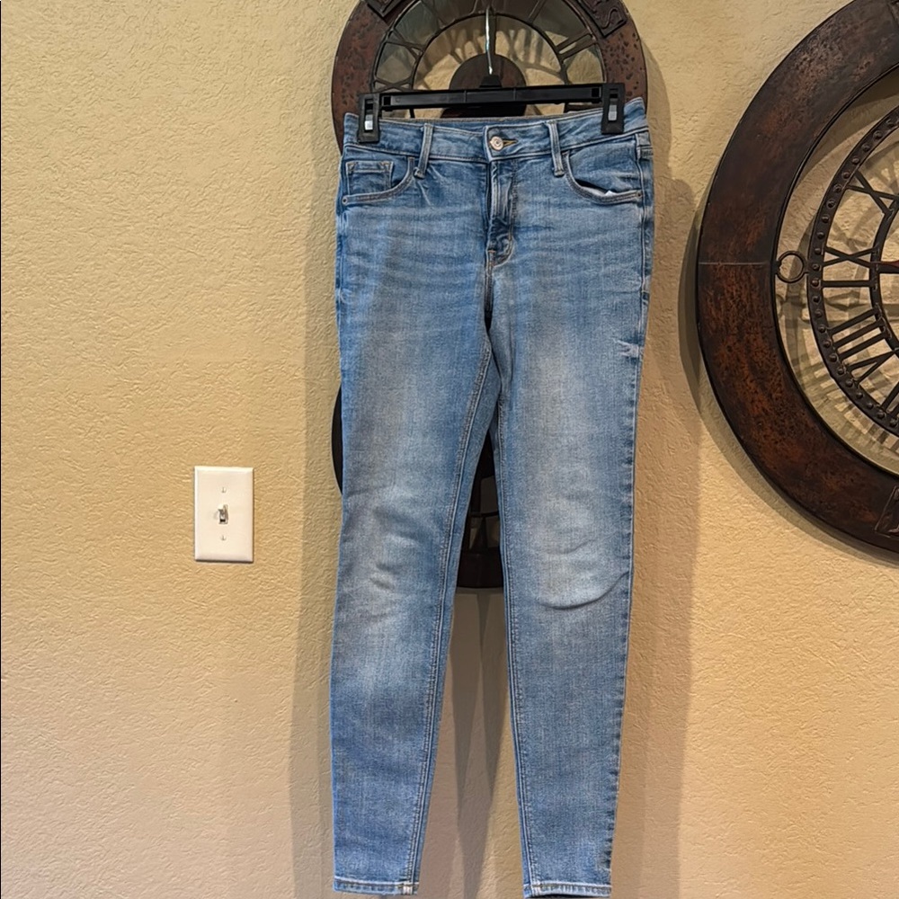 Old Navy Blue Skinny Jeans with Distressed Details